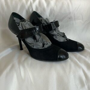 CHANEL Black Patent Leather Heels